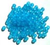 100 6mm Matte Aqua Round Glass Beads
